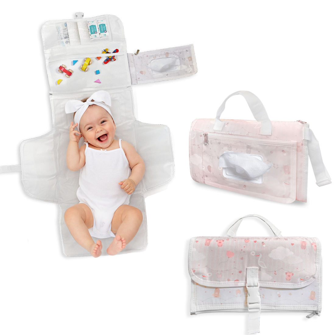 cambiador bebe portatil con bolsillos