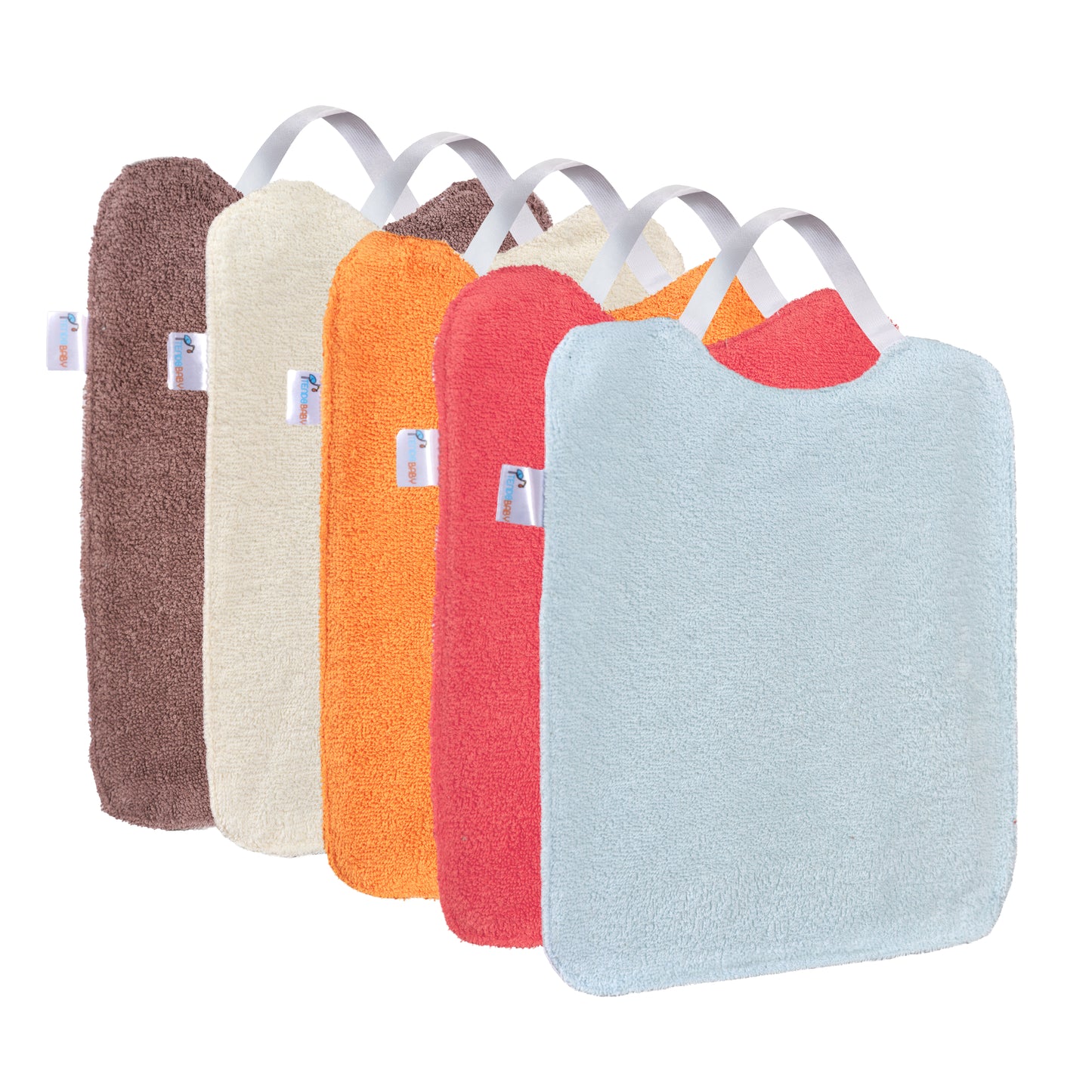 PACK 5 BABEROS RIZO DE ALGODÓN