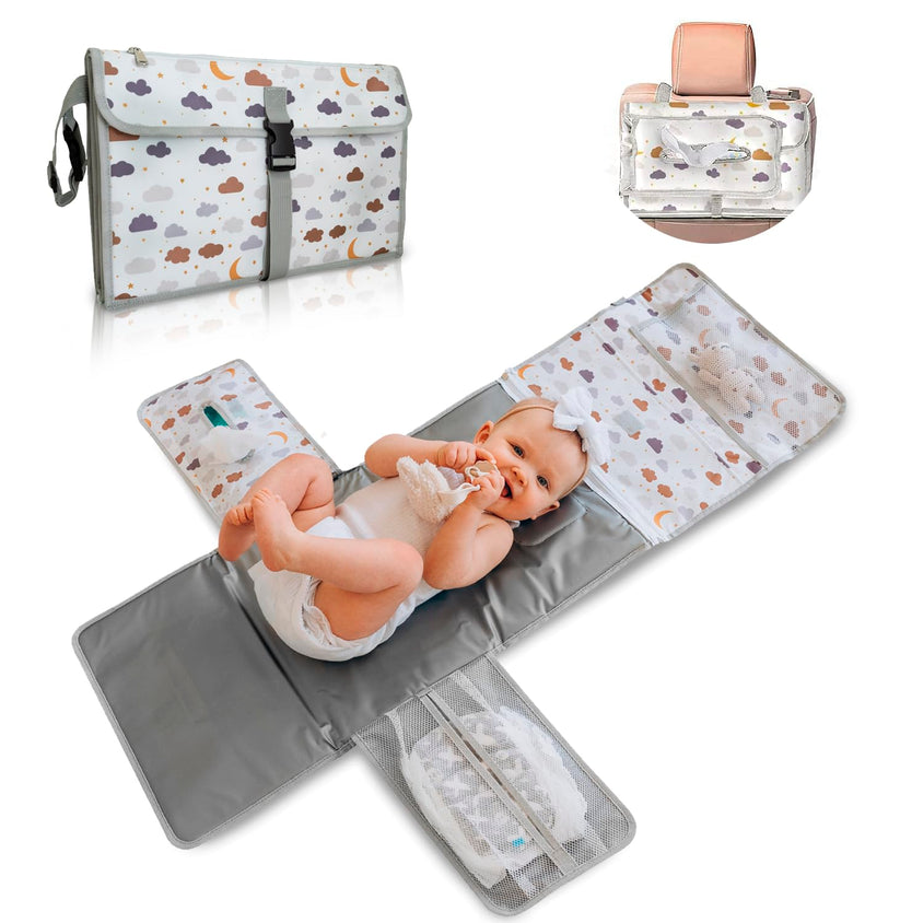 Cambiador para Bebé Portátil Impermeable Nubes