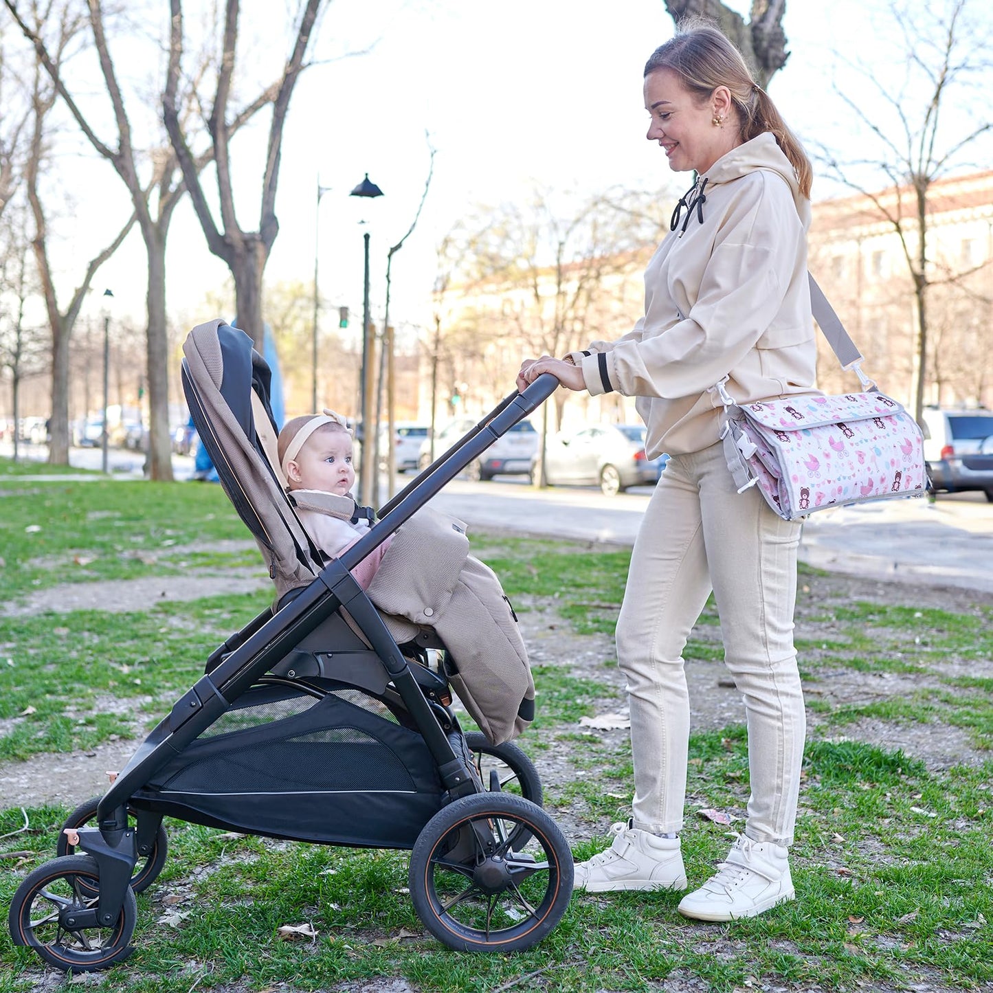 cambiador plegable para bebé ositos