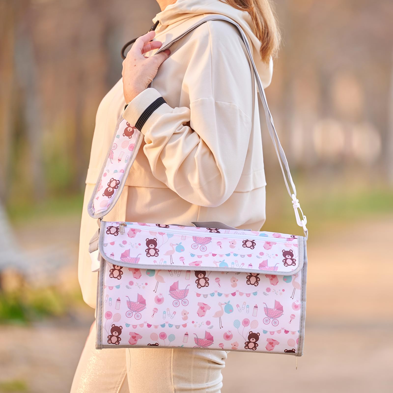 cambiador portátil con estampado de ositos