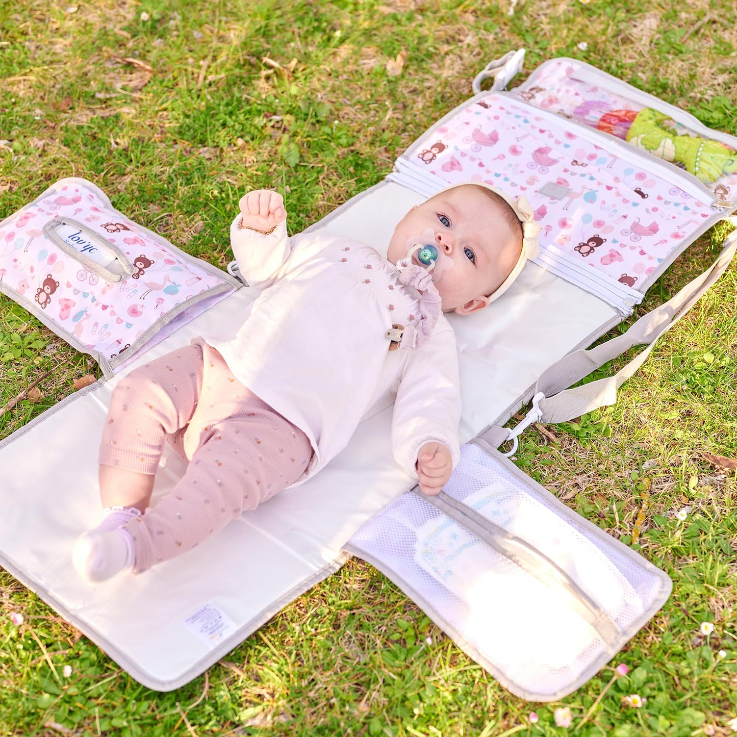 cambiador portátil ositos para recién nacido