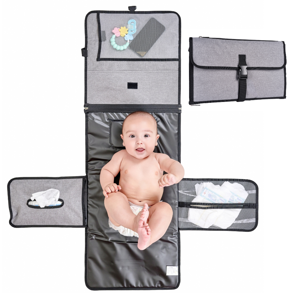 cambiador portatil para bebe gris