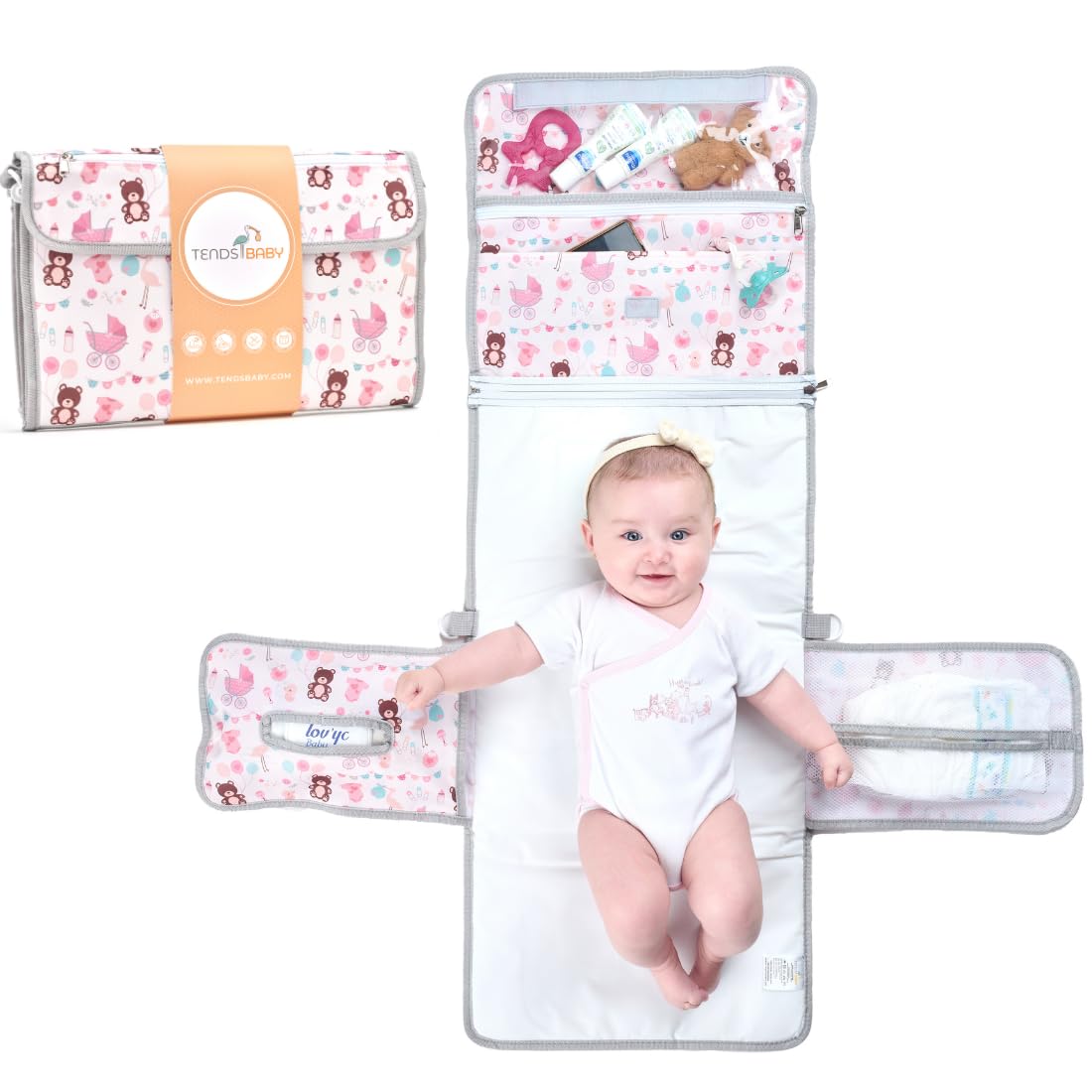cambiador portatil para bebe ositos