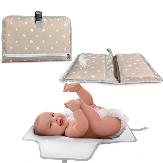 bolsa cambiador portatil para bebe lunares